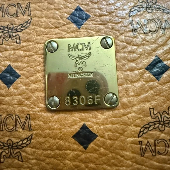 MCM Dome Satchel Shoulder Bag Monogram Vintage XL Authentic Double Zip - Picture 7 of 16